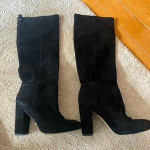 Sam Edelman Tall suede leather black boots - size 6 - NEW